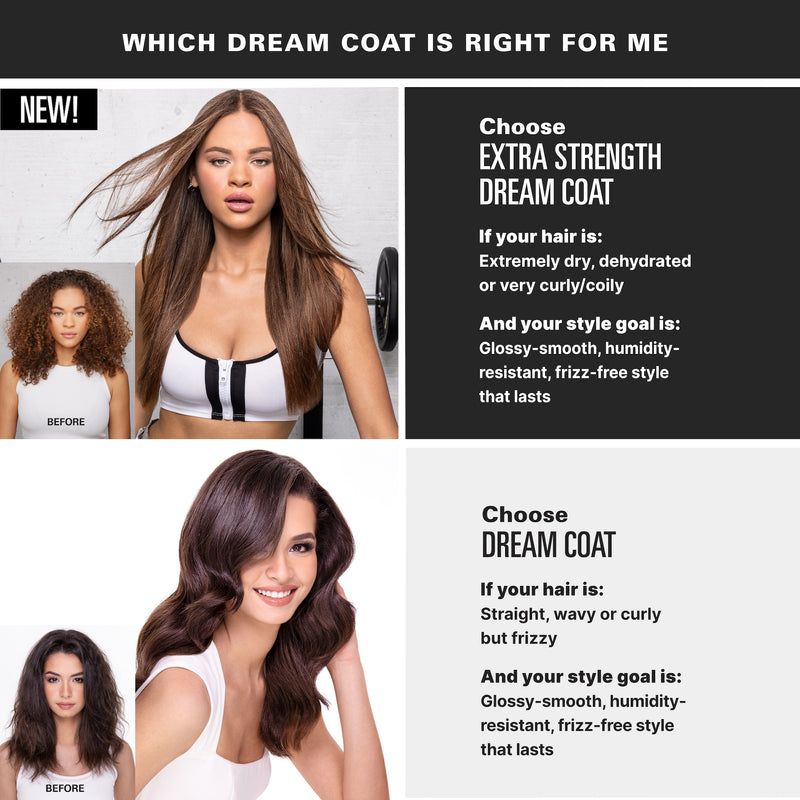 Two models before and after using Dream Coat products