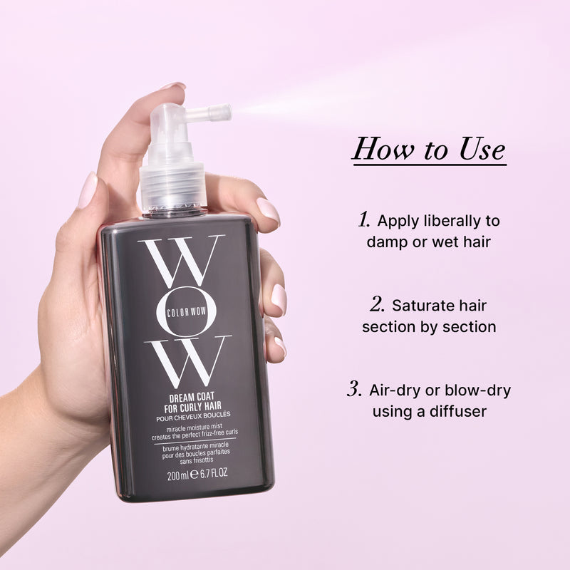 wow！。ナチュラルシャンプー×2ナチュラルトリートメント×1 Color Wow Dream Coat for Curly Hair | Anti-Frizz Spray for Wavy